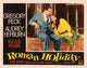 Roman Holiday lobby card featuring Gregory Peck and Audrey Hepburn, 1953 movie poster print.