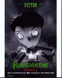 Frankenweenie movie promo poster print showcasing whimsical design.