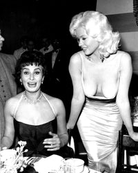 Sophia Loren and Jayne Mansfield dining together photo print