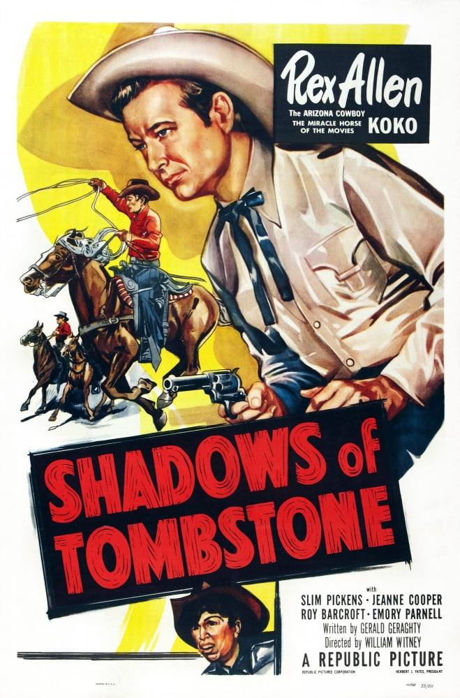 Shadows of Tombstone movie masterprint featuring Rex Allen and Koko the Horse.