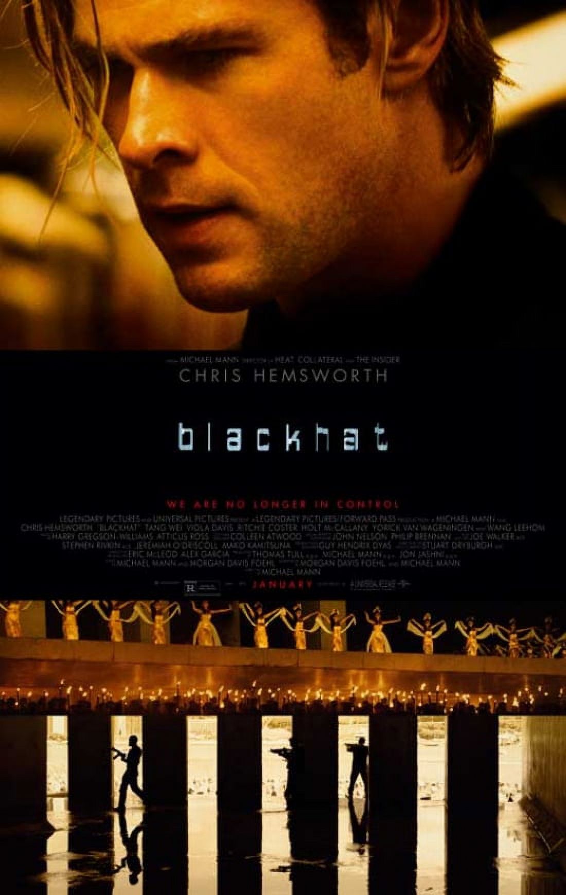 Blackhat Movie Poster 11x17 print showcasing thrilling cinema art.