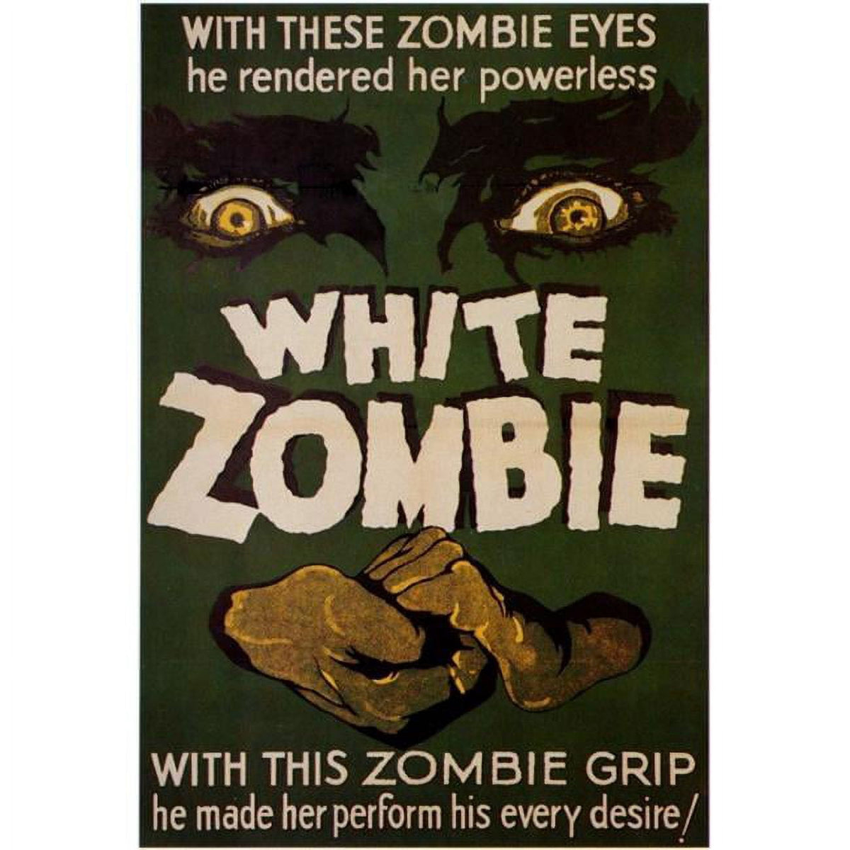 White Zombie Movie Poster Print 27x40 - Classic Horror Art