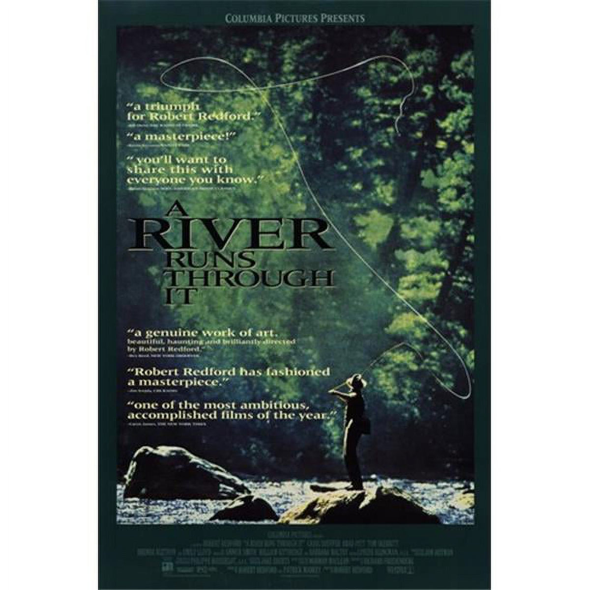 A River Runs Through It Movie Poster 11x17 size showcasing stunning landscapes and film nostalgia.