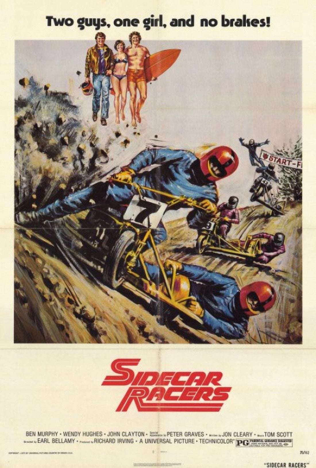 Sidecar Racers Movie Poster 11x17 print featuring thrilling racing visuals.