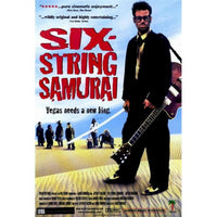 Six-String Samurai movie poster print in vibrant colors, 27x40 size.