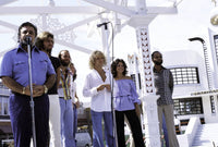 The Bee Gees and Peter Frampton iconic photo print.