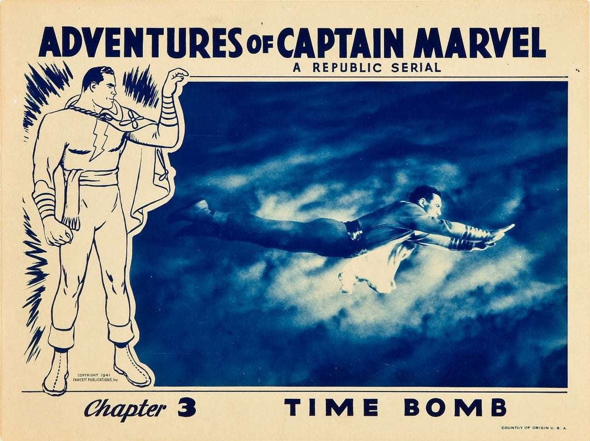 Captain Marvel Chapter 3 Time Bomb Lobby Card 1941 Movie Print