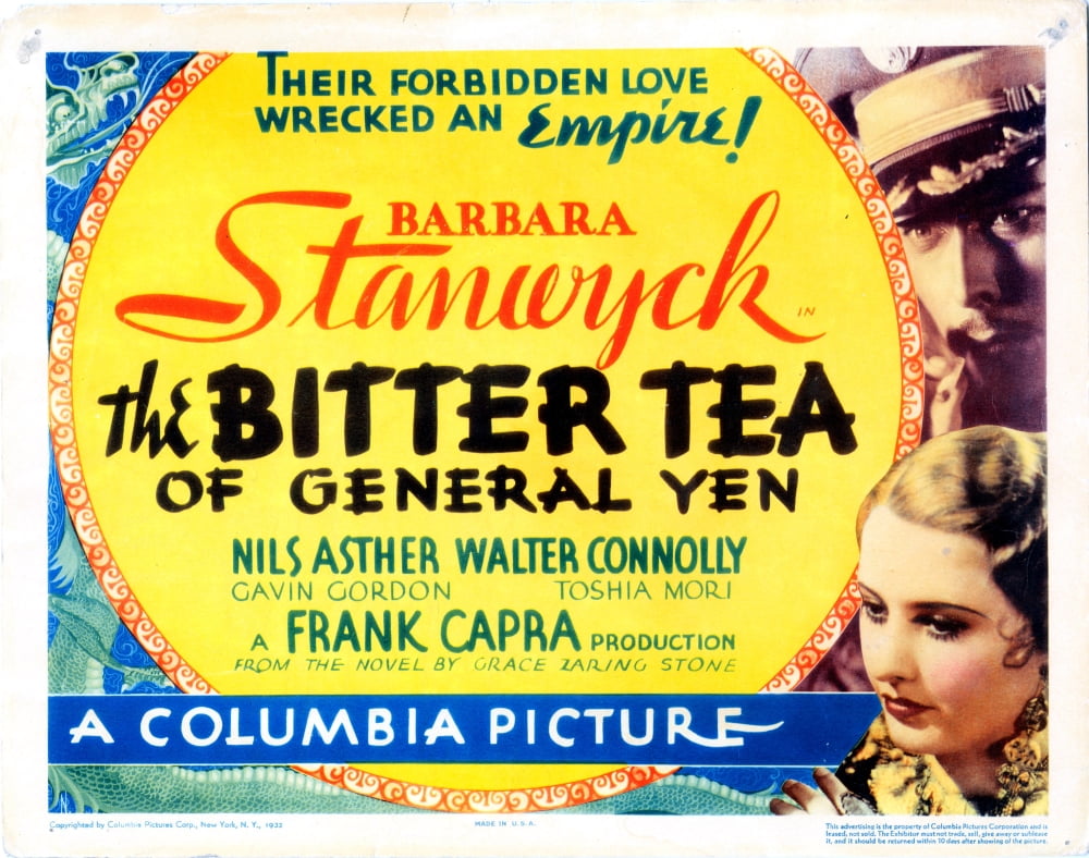 The Bitter Tea of General Yen 1933 movie poster print featuring Nils Asther and Barbara Stanwyck.