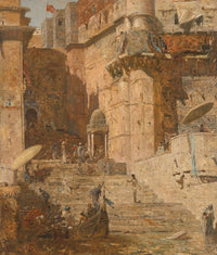 Benares 1913 Art Print by Marius Bauer, showcasing cultural heritage