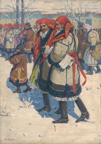 Moravian Slovaks in Winter poster print by Antos Frolka, showcasing serene winter landscape.