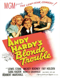 Andy Hardy's Blonde Trouble Movie Masterprint Poster Print featuring Bonita Granville, Mickey Rooney, and Lee Lyn Wilde.