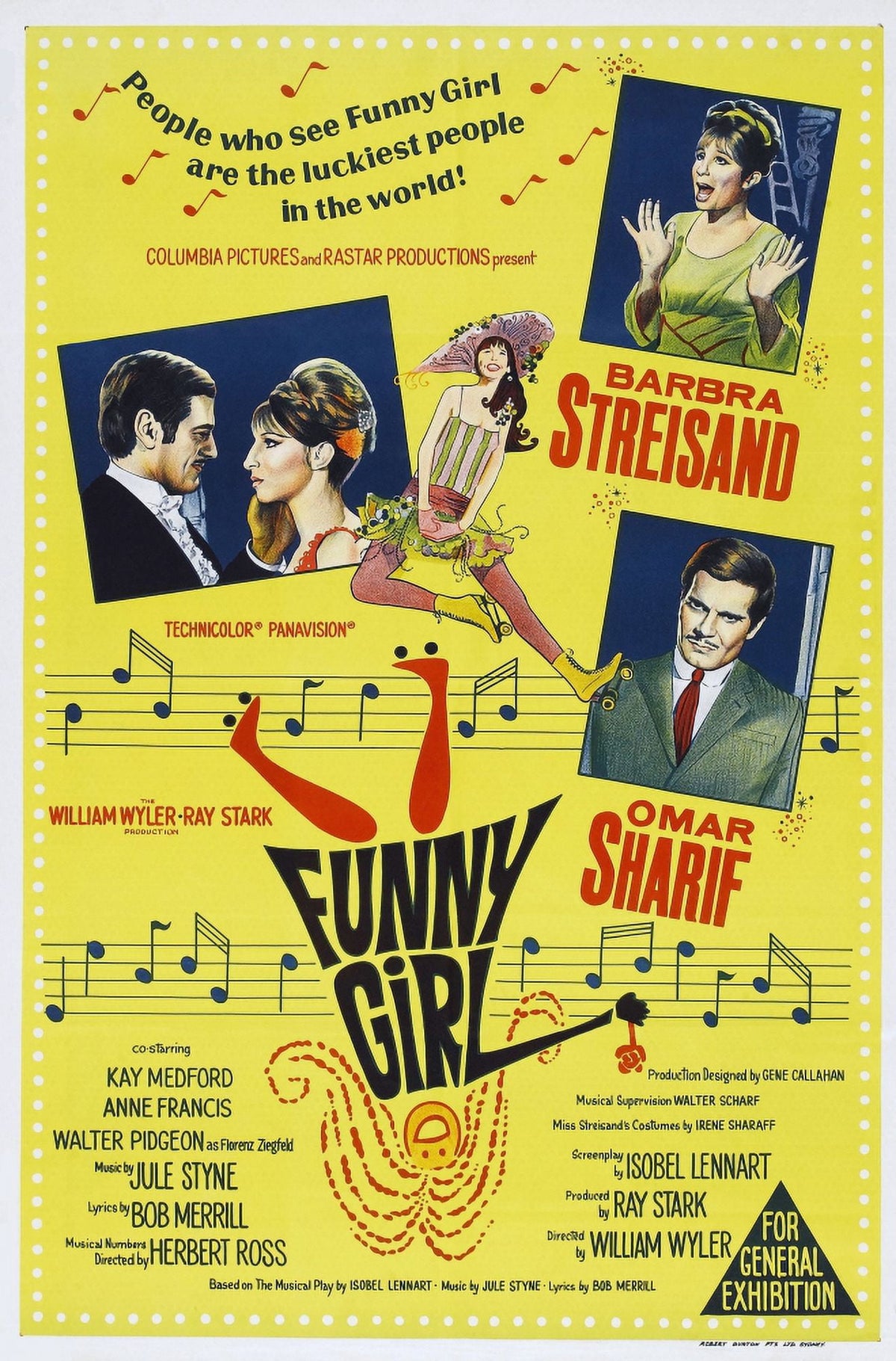 Funny Girl Movie Poster Print featuring Barbra Streisand and Omar Sharif