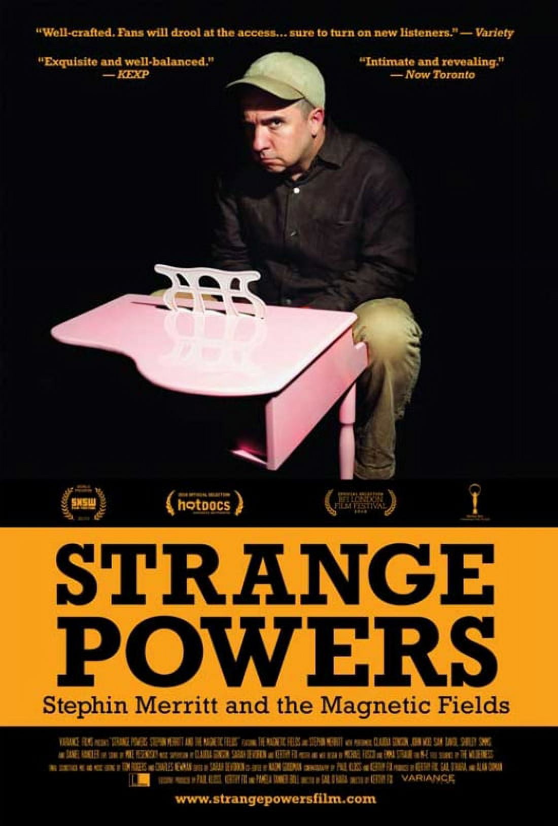 Strange Powers movie poster featuring Stephin Merritt and The Magnetic Fields, 11 x 17 inches.
