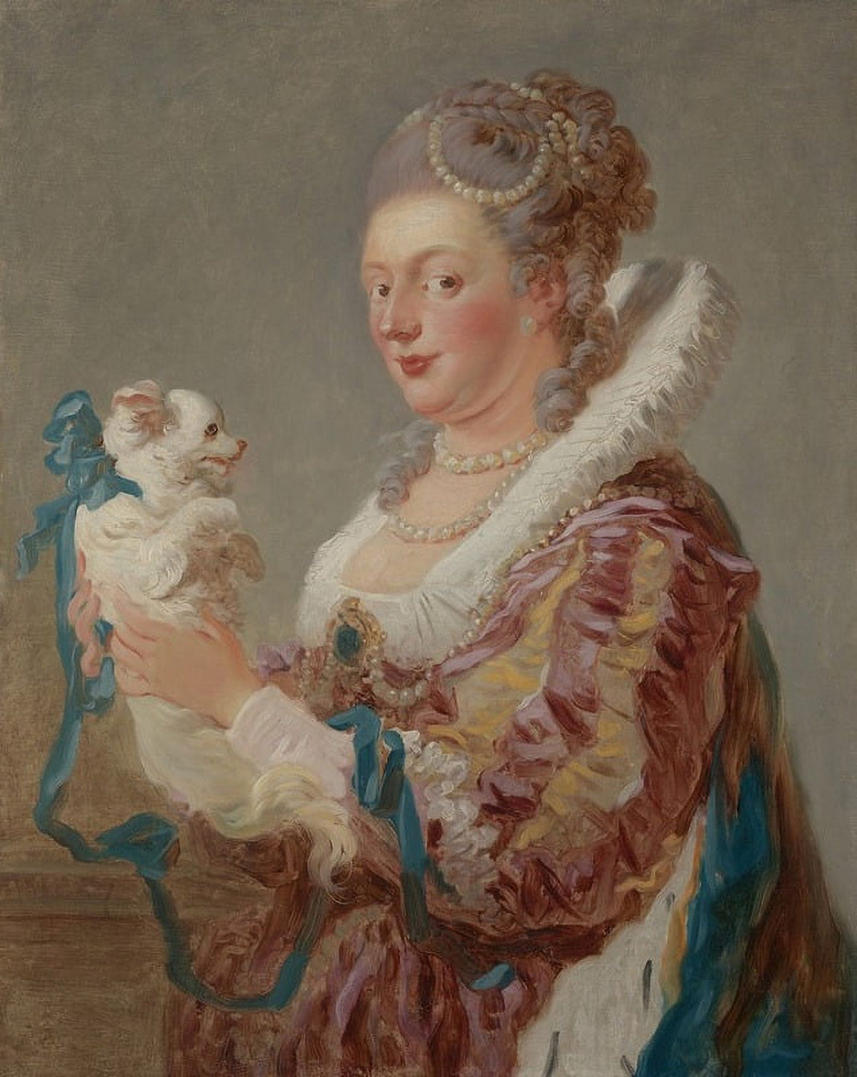 A Woman with a Dog poster print by Jean-Honoré Fragonard, showcasing a woman and her dog.