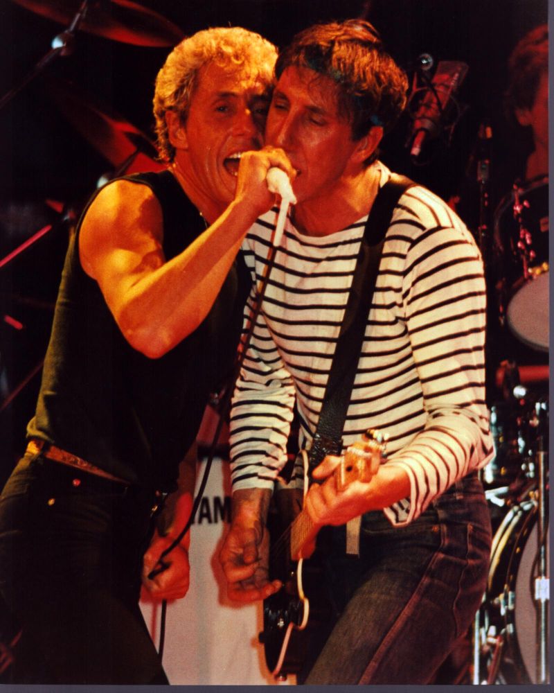 Roger Daltrey and Pete Townshend of The Who performing on stage photo print.