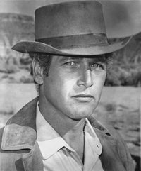 Paul Newman wearing a cowboy hat photo print