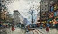 Paris La Porte Saint-Denis Vintage Poster Print by Eugène Galien-Laloue