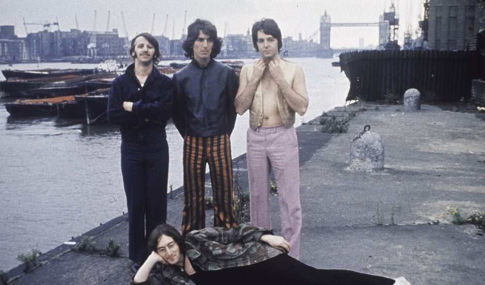 The Beatles London photo print, iconic band image, available in multiple sizes.