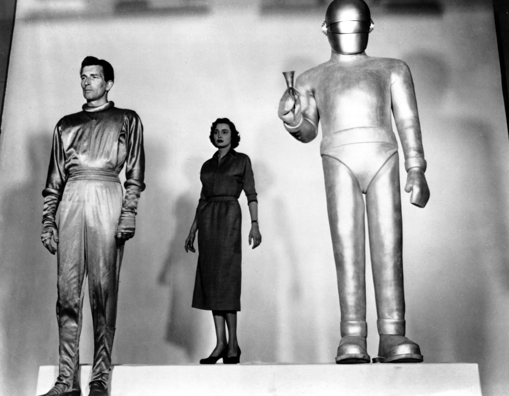 The Day The Earth Stood Still 1951 classic movie photo print featuring Michael Rennie and Patricia Neal.