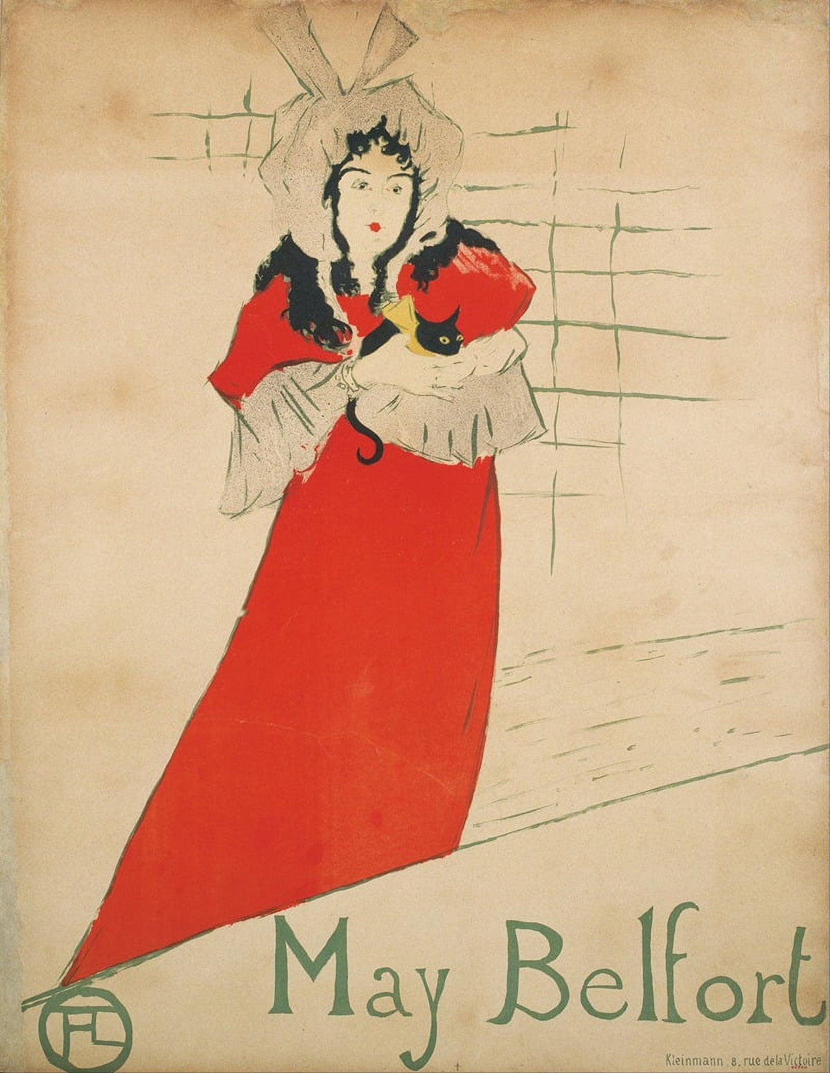 May Belfort art print by Henri de Toulouse-Lautrec showcasing a vibrant Parisian nightlife scene.