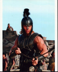 Brad Pitt in Armor from Troy Photo Print showcasing Achilles in epic film.