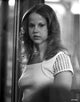 Classic portrait photo print of Linda Blair in a white dress.