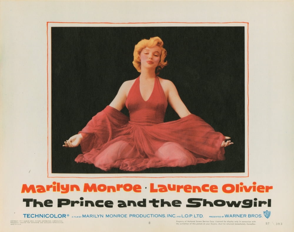 The Prince and The Showgirl movie poster featuring Marilyn Monroe, 1956.