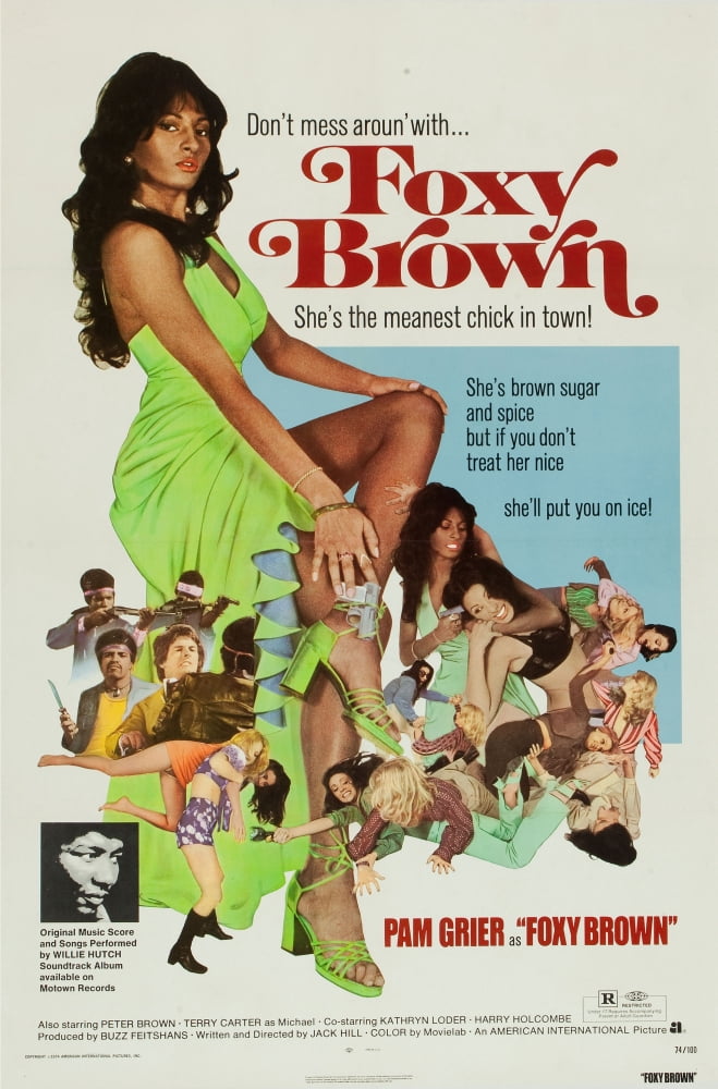 Foxy Brown movie poster print featuring Pam Grier, 1974 classic.