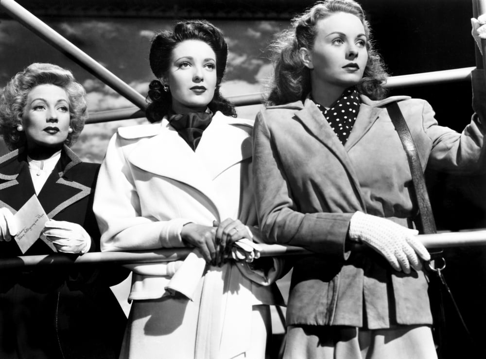 A Letter to Three Wives movie photo print featuring Ann Sothern, Linda Darnell, and Jeanne Crain, available in multiple sizes.