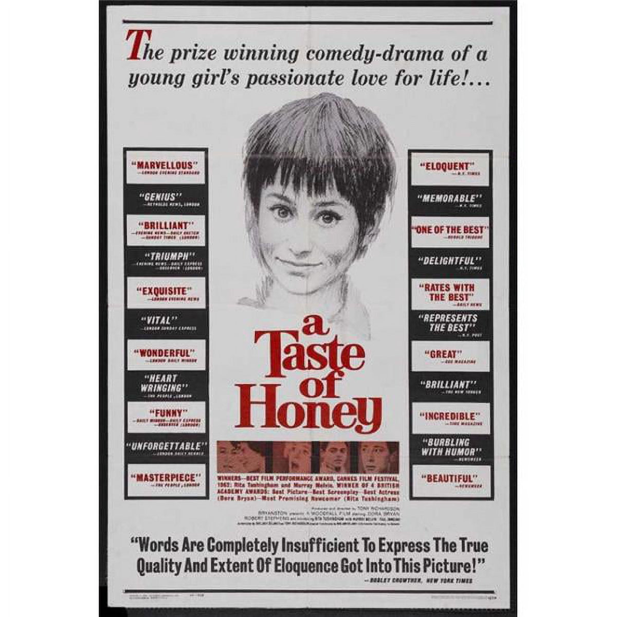 A Taste of Honey movie poster print in 27x40 size.