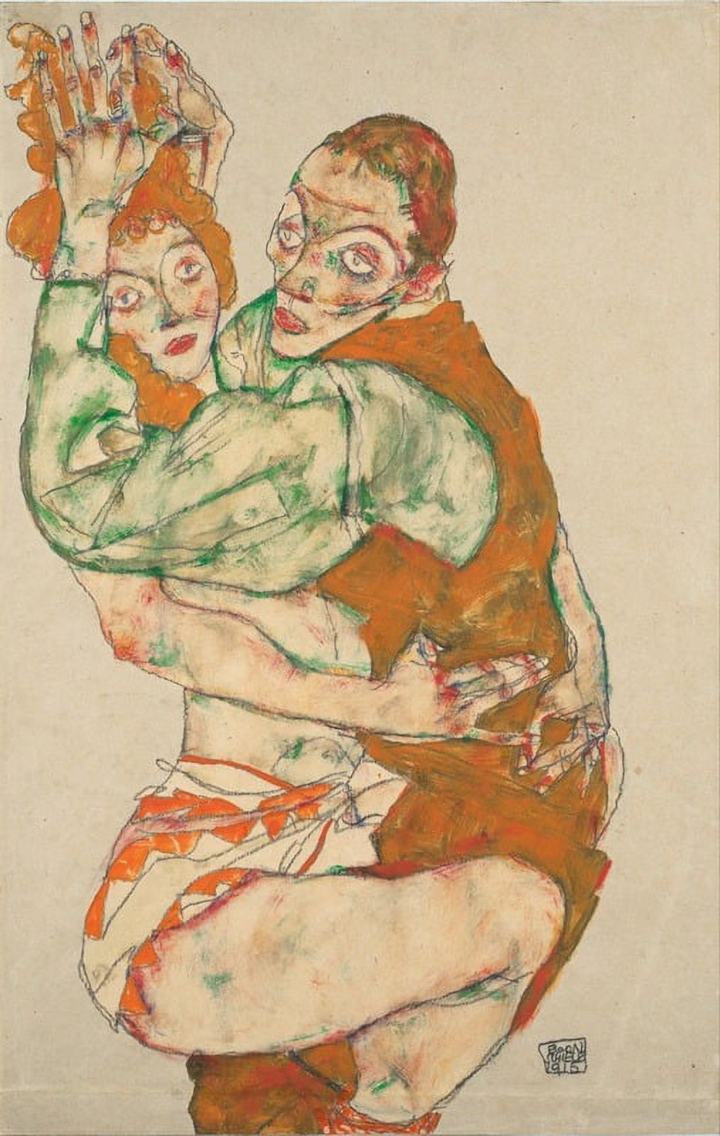 Egon Schiele Lovemaking (1915) art poster print