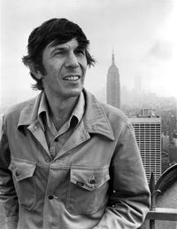 Leonard Nimoy Photo Print in front of a cityscape backdrop