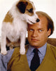 Kelsey Grammer posed in a suit and tie with a dog - photo print