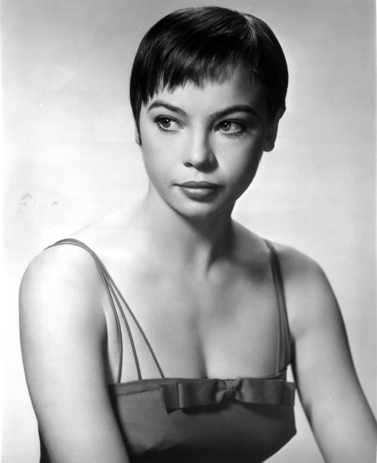 Leslie Caron portrait class photo print with white background.