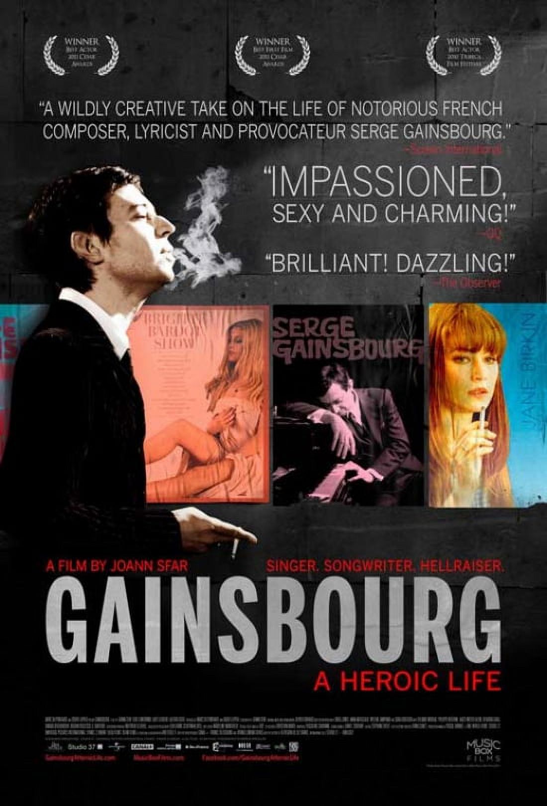 Gainsbourg (Vie héroïque) movie poster in 11x17 size.