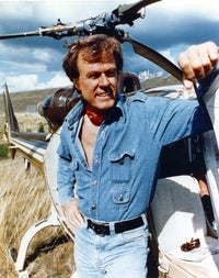 Robert Culp posed in blue denim jacket photo print