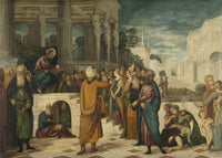 Christ with the Adulterous Woman poster print by Tintoretto Workshop, available in multiple sizes.