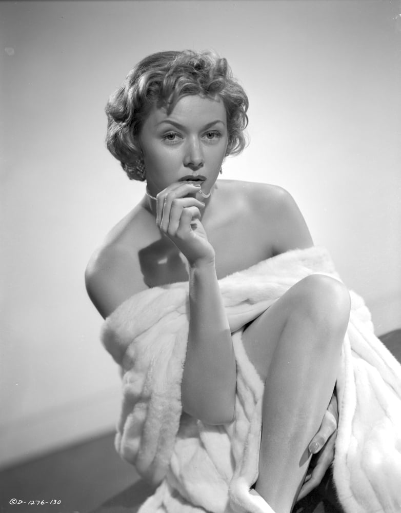 Gloria Grahame elegant photo print in white bath towel