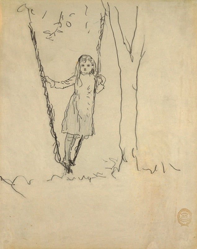 Girl on a Swing fine art print by Winslow Homer, available in multiple sizes.