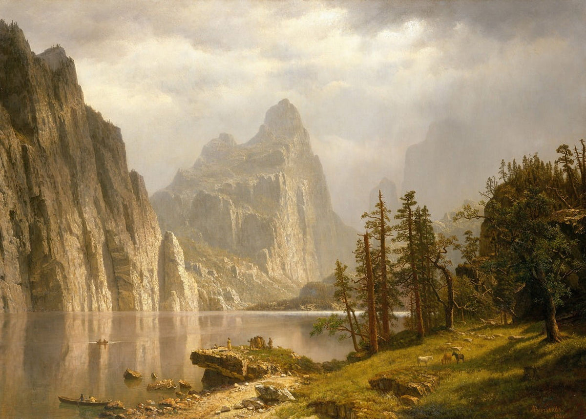 Merced River in Yosemite Valley art poster print by Albert Bierstadt