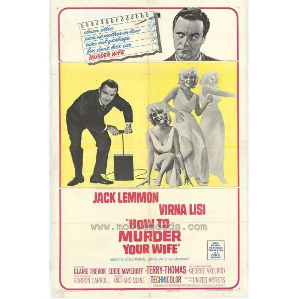 How to Murder Your Wife movie poster print - classic film decor