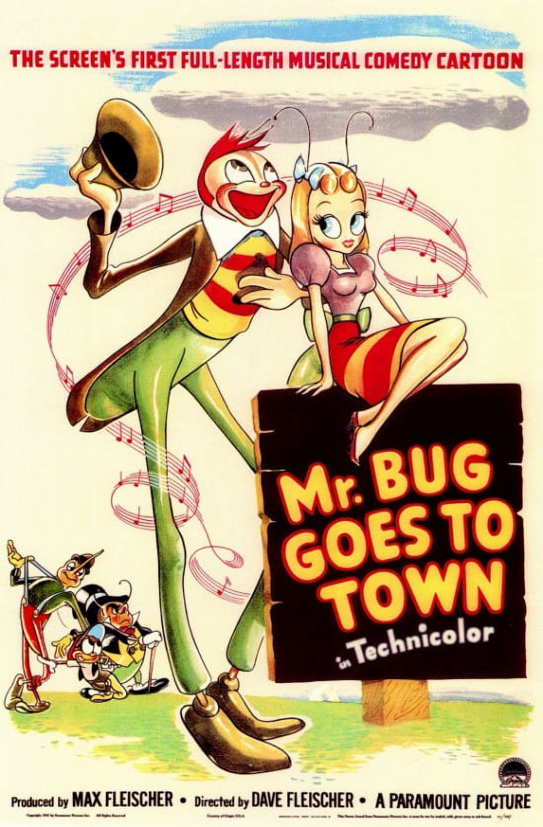Mr. Bug Goes to Town movie poster in 11x17 size.