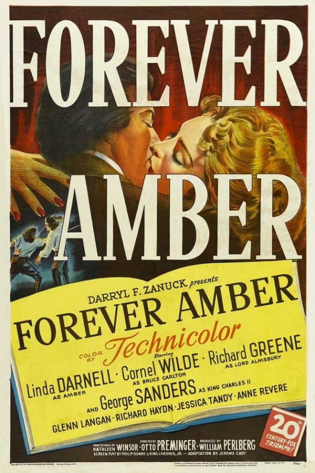 Forever Amber Movie Poster vintage film art 11x17