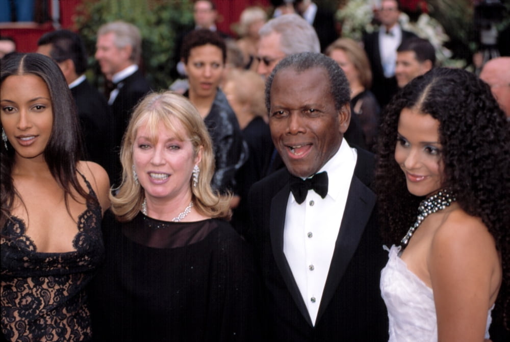 Sidney Poitier with family at The Academy Awards poster print