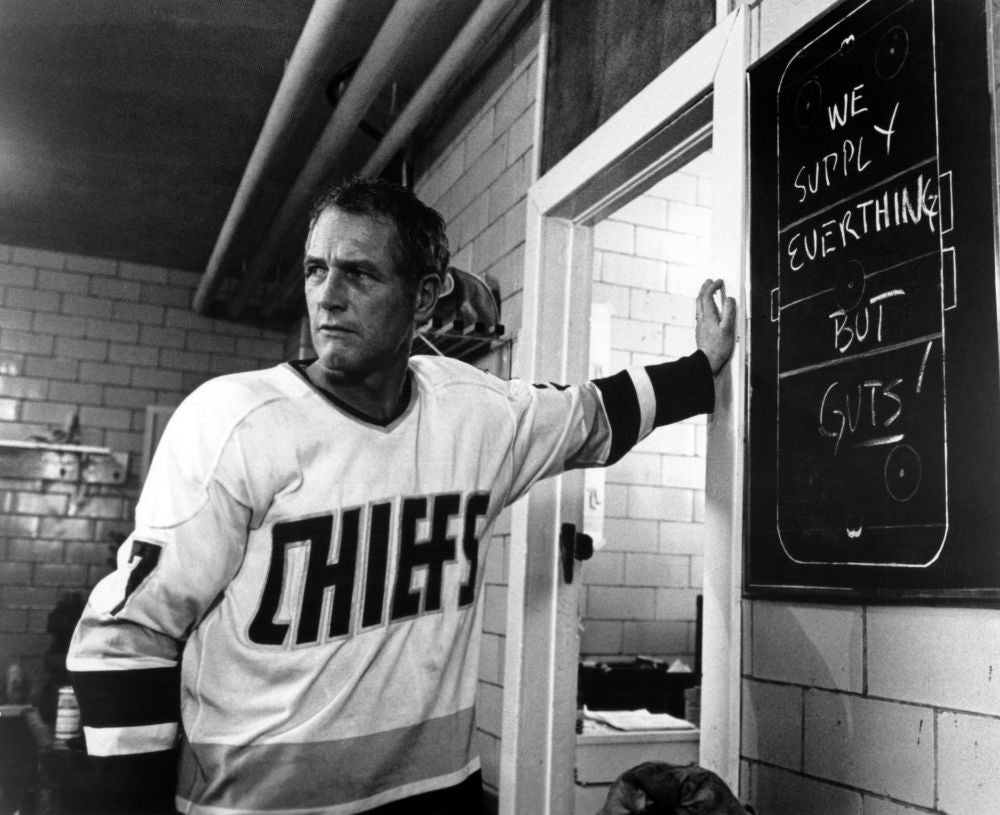 Slap Shot movie poster print featuring Paul Newman
