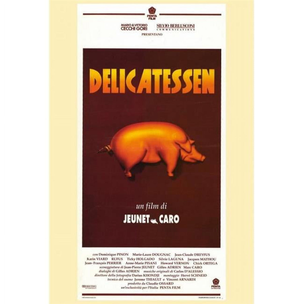 Delicatessen movie poster print, 27x40 inches, vibrant cinema art