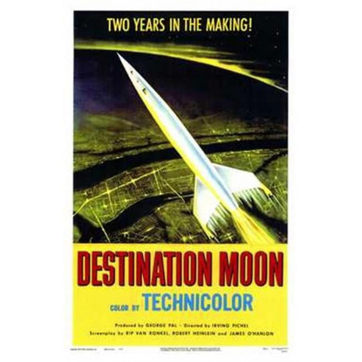 Destination Moon Movie Poster 11x17 print showcasing classic space exploration theme.