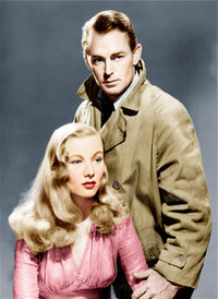 This Gun For Hire movie photo print featuring Alan Ladd and Veronica Lake from 1942.
