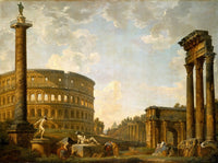 Roman Capriccio: The Colosseum and Other Monuments Poster Print by Giovanni Paolo Panini