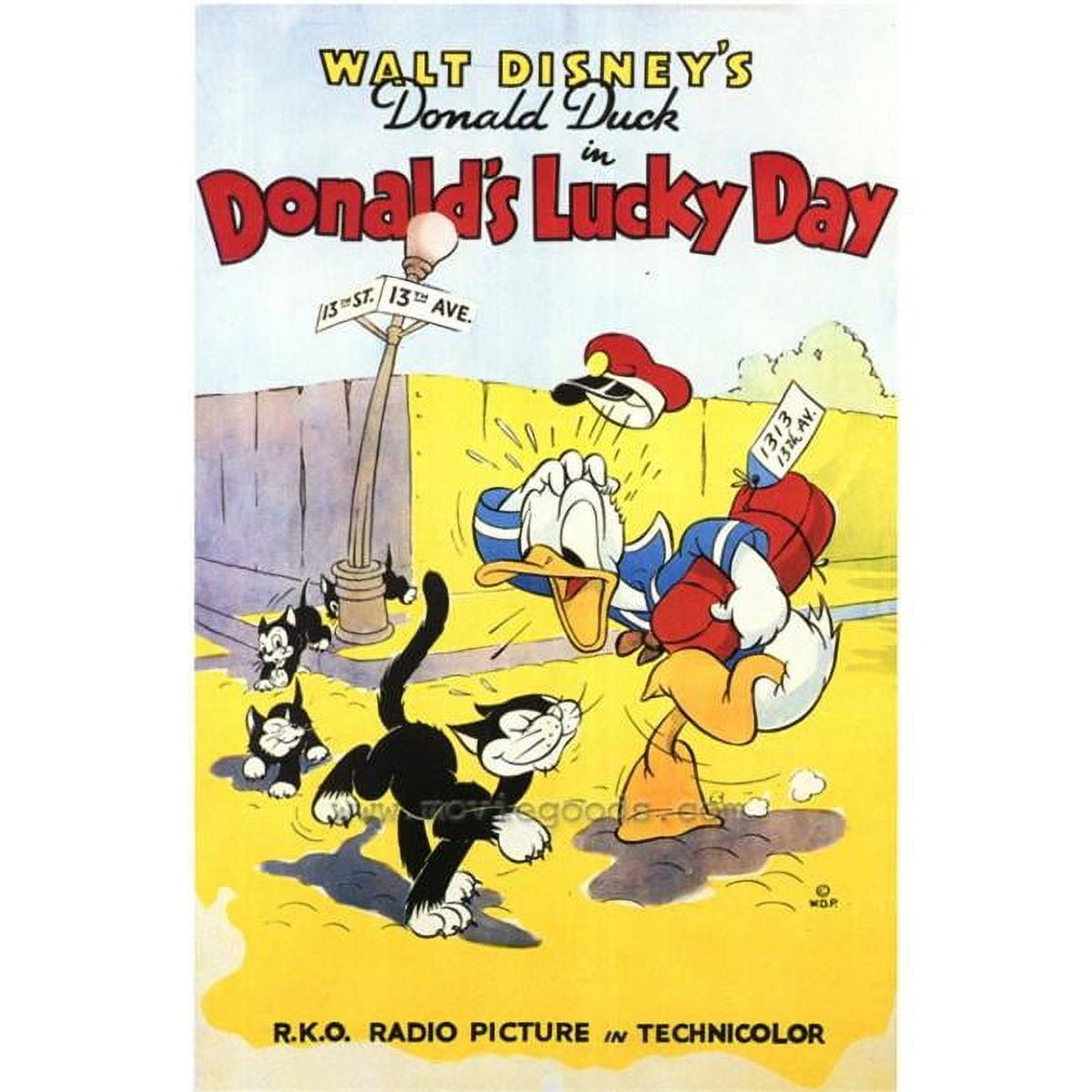 Donald's Lucky Day Movie Poster Print - Disney character artwork